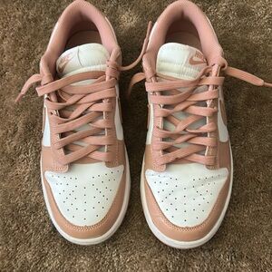 Nike Blush and White Low-Top Sneakers